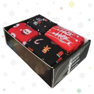 Christmas set from 1and1 of 4 pairs of insulated BLACK and RED (women's)