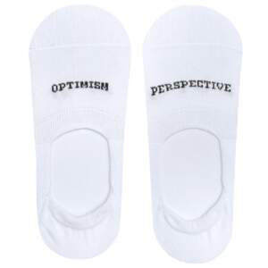 Men's traces in white with the words "Optimism perspective" from the brand 1adn1 socks