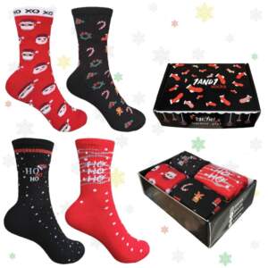 Christmas set from 1and1 of 4 pairs of insulated BLACK and RED (women's)