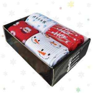 Christmas set from 1and1 of 4 pairs of insulated socks White and Red (women's)