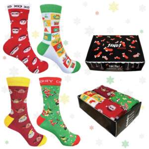 Christmas set from 1and1 of 4 pairs of winter socks Christmas dice (women's)