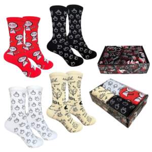 Set of socks with print "All fingers" from 1and1, 4 pairs (women's)