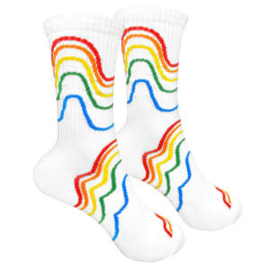Socks from 1and1 with a print Rainbow white (women's)