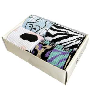 Set of 4 pairs of socks with "ROAR" print by 1and1 (women's)