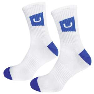 Socks for sports with a print of the letter U