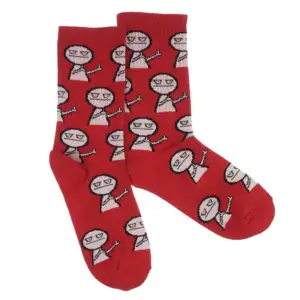 Socks with a print "F*CK" red from 1and1