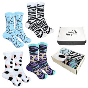 Set of 4 pairs of socks with "ROAR" print by 1and1 (women's)