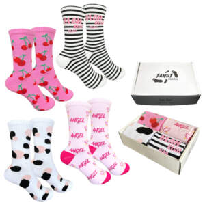 Set of socks with print "For girls" from 1and1 of 4 pairs (women's)